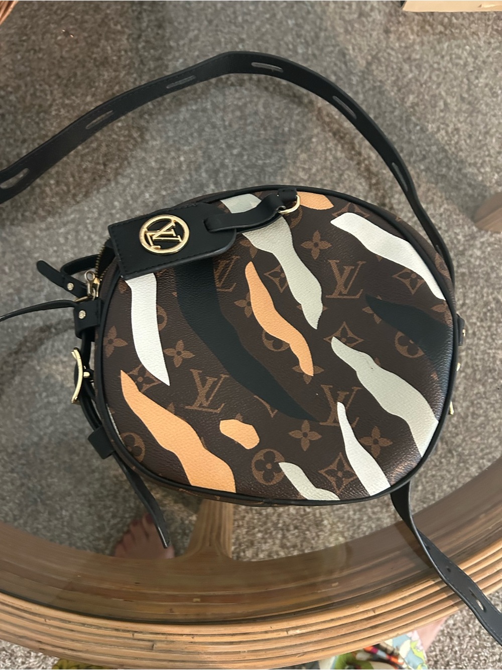 Multicolor Black Handbag
